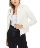MSRP $108 Guess Melissa Faux-Leather Bomber Jacket Size Small (STAIN) - $41.90 CAD