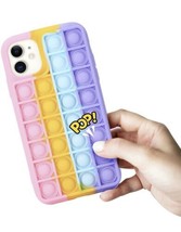 Colorful Pop It Phone Case iPhone 12/12 Pro Push Pop Bubble Silicone Cas... - $8.99
