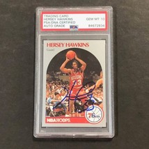 1990-91 NBA Hoops #229 Hersey Hawkins Signed Card AUTO 10 PSA Slabbed 76ers - £39.10 GBP