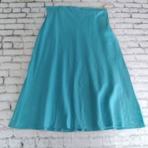 Caran New York Skirt Womens 2X Blue Ramie Rayon Elastic Waist Side Zip Long - $28.00