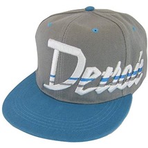 Detroit Offset Jagged Script Men&#39;s Adjustable Snapback Baseball Cap (Gra... - $14.95