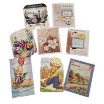 Lot of 8 Vintage Greeting Cards Birthday Easter Get Well Anniversary Ephemera - £9.95 GBP