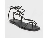 Women&#39;s Talia Lace-up Sandals - a New Day - Black Size US 7.0 - £11.79 GBP