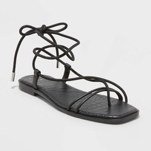 Women&#39;s Talia Lace-up Sandals - a New Day - Black Size US 7.0 - £11.73 GBP