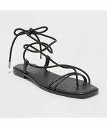 Women&#39;s Talia Lace-up Sandals - a New Day - Black Size US 7.0 - £11.79 GBP