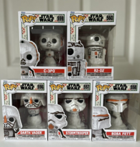 Funko Pop! Set Of 5 Star Wars: Holiday - Snowman Vader,C-3PO,Trooper,R2-... - $39.99