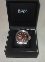 Hugo Boss Men Watch 50mm Stainless Steel Silicone Rubber New - £227.33 GBP