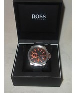 HUGO BOSS MEN watch 50mm STAINLESS STEEL SILICONE RUBBER new - £217.17 GBP