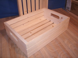 18&quot; X 5 1/4&quot;  high unfinished wooden crate, wood crate, storage crate,  - $16.50