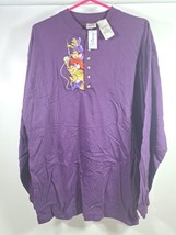 NWT Rare 90s Disney Store Henley Shirt Cinderella Mice Embroidered Large Purple - $36.16