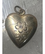 Heart photo locket floral flower 1/20 10K gold filled over sterling silv... - $105.61 CAD