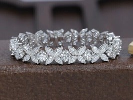 9Ct Marquise Schnitt Künstlicher Diamant Damen Armband 14K Weiß Vergoldet - £126.60 GBP