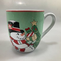 Fitz and Floyd Top Hat Frosty Snowman Here&#39;s to Holidays Filled w Joy Mug 8 oz - £15.87 GBP