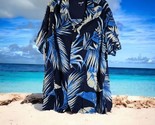 Hawaiian Shirt Mens 3XL Tropical Blue Palm Leaf Wood Buttons Big XXXL KS... - $21.73