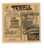 Movie Flyer handbill Temple Viroqua Wis.The Babe Ruth story Others see P... - $19.99