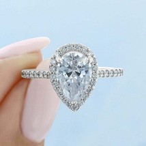 2CT Pear Cut Diamond Engagement Ring Moissanite Wedding Ring, Pear Diamond Ring  - £100.68 GBP