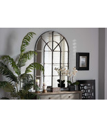Enver Farmhouse Antique Silver Finished Arched Window Accent Wall Mirror - $5,038.29 MXN