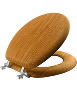 MAYFAIR 9601CP 378 Toilet Seat with Chrome Hinges, ROUND, Natural Oak Ve... - $1,010.08 MXN