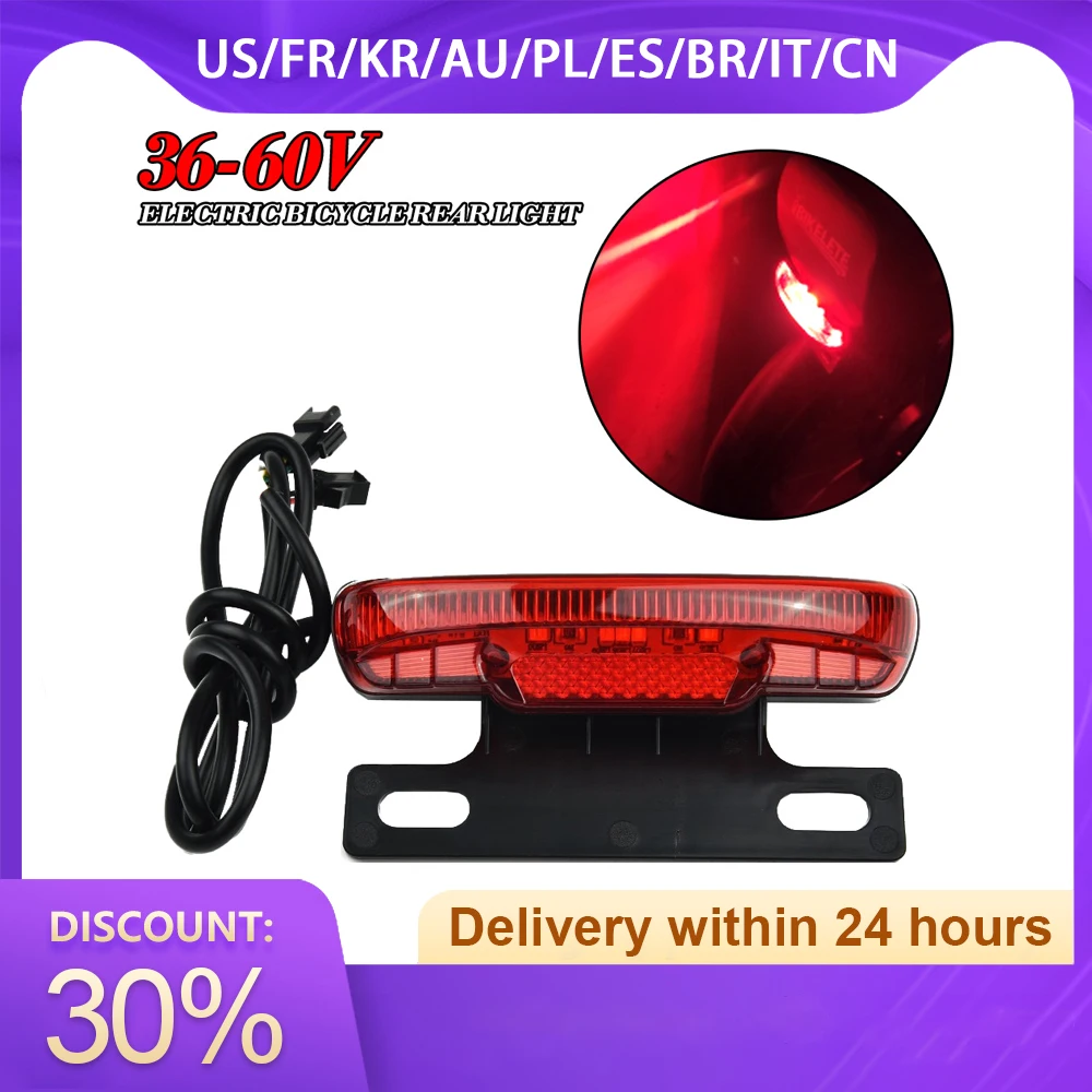 Bike tail light dc 36 60v electric bicycle rear light night cycling safety warning lamp thumb200