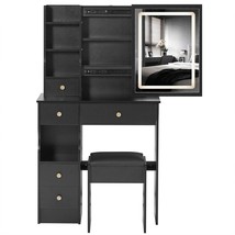 Small Vanity Desk with LED Mirror &amp; Stool - €152,12 EUR