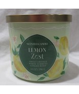 Kirkland&#39;s 14 oz Jar 3-Wick Candle up to 25 hours LEMON ZEST orange verbena - $34.99