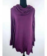 Soft Surroundings Women Sweater Top S Purple Knit Cowl Neck Pullover Lon... - $33.12 CAD