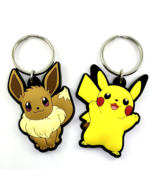 Nintendo Switch Pokemon Key Chains Let&#39;s Go Eevee and Pikachu 2018 key ring - £6.01 GBP