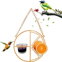 Outdoor Oasis Bird Haven: Vibrant Orange Bird Feeder and Water Station - £17.28 GBP