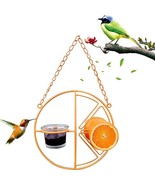Outdoor Oasis Bird Haven: Vibrant Orange Bird Feeder and Water Station - £17.20 GBP