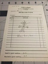 1966 YMCA Hotel Requisition Ticket - £3.63 GBP