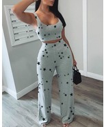 Star Print Crop Short Tank Top &amp; Long Pants Set - $595.55 MXN+