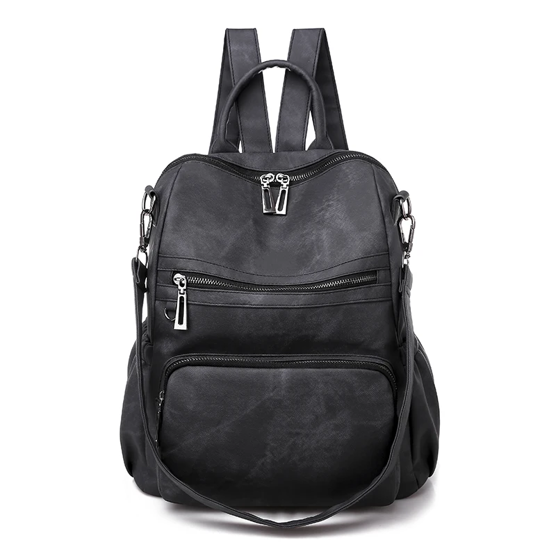 Fashion Leather Backpack Large School backpacks for teenagers girls Femi... - $54.45