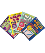 NEW Lot 4 Large Print Great Big Word Search Find Seek Puzzle Books 108 E... - £13.25 GBP