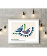 Two Butterflies Japanese Wall Art Poster Print 30 x 22 in - £31.89 GBP