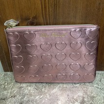 Too Faced Heart Love Metallic Pink Rose Gold Makeup Cosmetic Zipper Bag New - £9.72 GBP