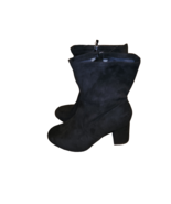 Torrid Black Faux Suede Block Heel Side Zip Ankle Boots Size 12 WW - £37.30 GBP