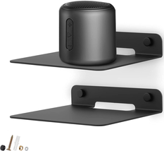 WISDING Small Floating Shelves, 6&#39;&#39; Wall Metal Speaker Mount Shelves for Bluetoo - £13.31 GBP