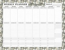 Magnetic Weekly Calendar - 52 Undated Sheets - Notepad Desk Pad - (Edition #008) - £6.34 GBP