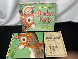 Vintage Donkey Party Pin Tail on the Donkey Complete Whitman 1952 Instru... - $16.00
