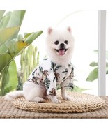 Small Pet Dog Cat - Hawaiian Style Printed T Shirts Clothes - White Coco... - £7.97 GBP