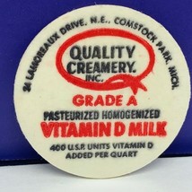 Dairy milk bottle cap farm vintage advertising Quality creamery Comstock... - $13.92