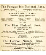1906 National Banks Of Maine Advertisement Banking Presque Isle Caribou ... - $35.24 CAD