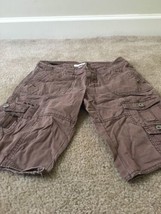 Aeropostale Women&#39;s Brown Capri Shorts Flat Front Zip &amp; Button Size 3/4  - £25.51 GBP