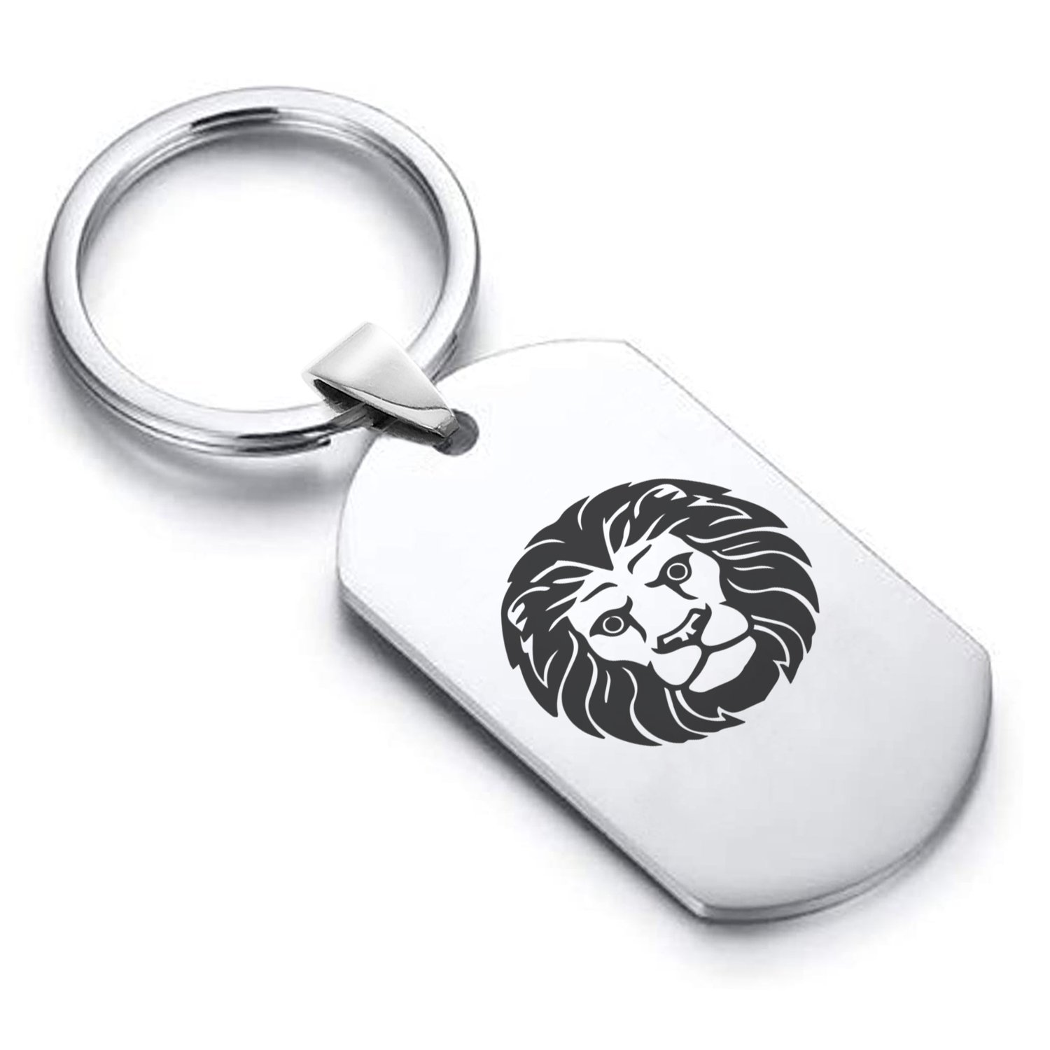 Primary image for Stainless Steel Leo Zodiac (Lion) Dog Tag Keychain