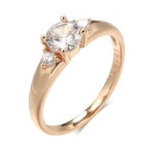 New 585 Rose Gold Bride Wedding Ring Fashion Natural Zircon Crystal Rings for Wo - £7.23 GBP