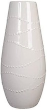 Hosley 12 Inch High White Textured Ceramic Vase Ideal Gift For Weddings Party - £30.51 GBP