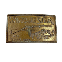 Vintage Winchester Repeating Arms New Haven Conn Belt Buckle Rifle Collector - £16.19 GBP