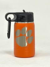 Clemson Lil PAW Orange 12oz Double Wall Insulated Stainless Steel Sport ... - £23.97 GBP