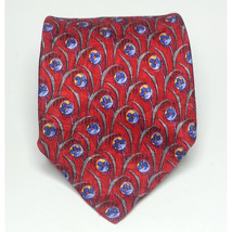 Robert Talbot Studio Men Dress Silk Tie Red and Blue Paisley Print 3.75&quot; wide - £54.11 GBP