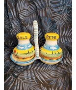 deruta italian pottery Salt And Pepper Handpainted Shakers With Caddy - £25.70 GBP